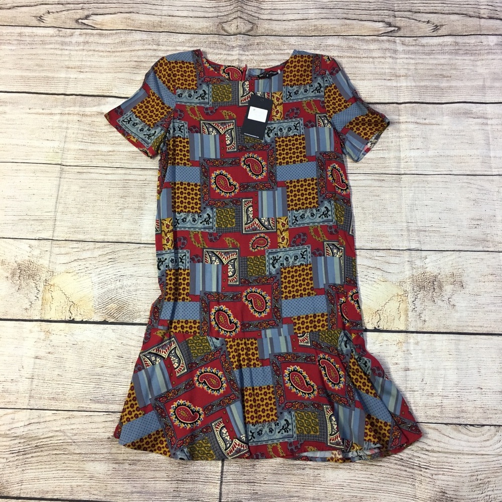 😍 NWT Best Mountain red blue low Waist dress size small